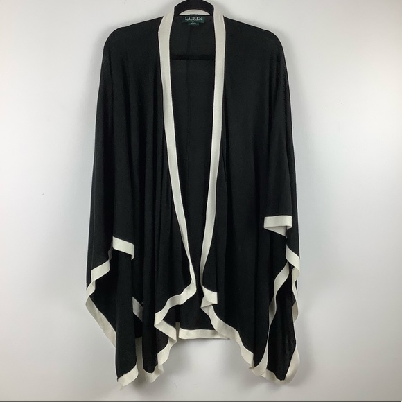 Lauren Ralph Lauren Sweaters - Lauren Ralph Lauren Shawl in Black with White